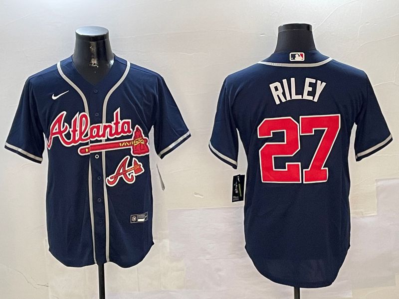 Men Atlanta Braves #27 Riley Blue Game 2024 Nike MLB Jersey style 3